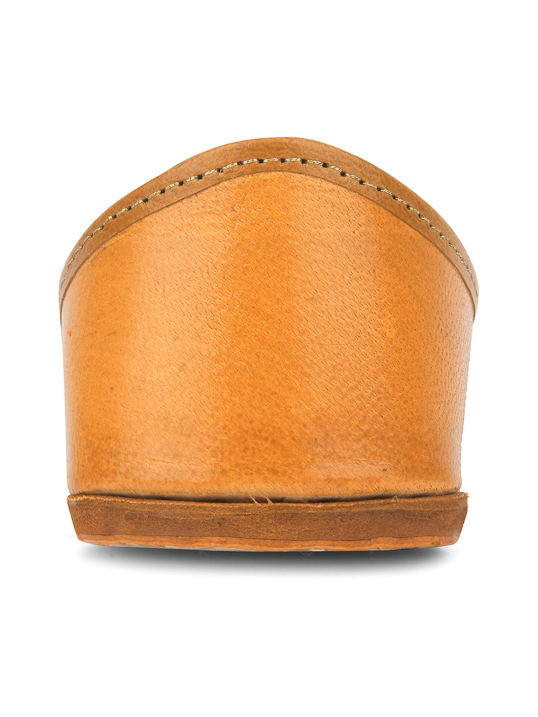 Desi Colour Women Indian Ethnic Footwear-Tan Leather Laser Cut | Grocsy