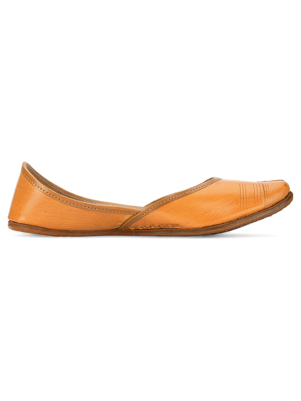 Desi Colour Women Indian Ethnic Footwear-Tan Leather Basic | Grocsy
