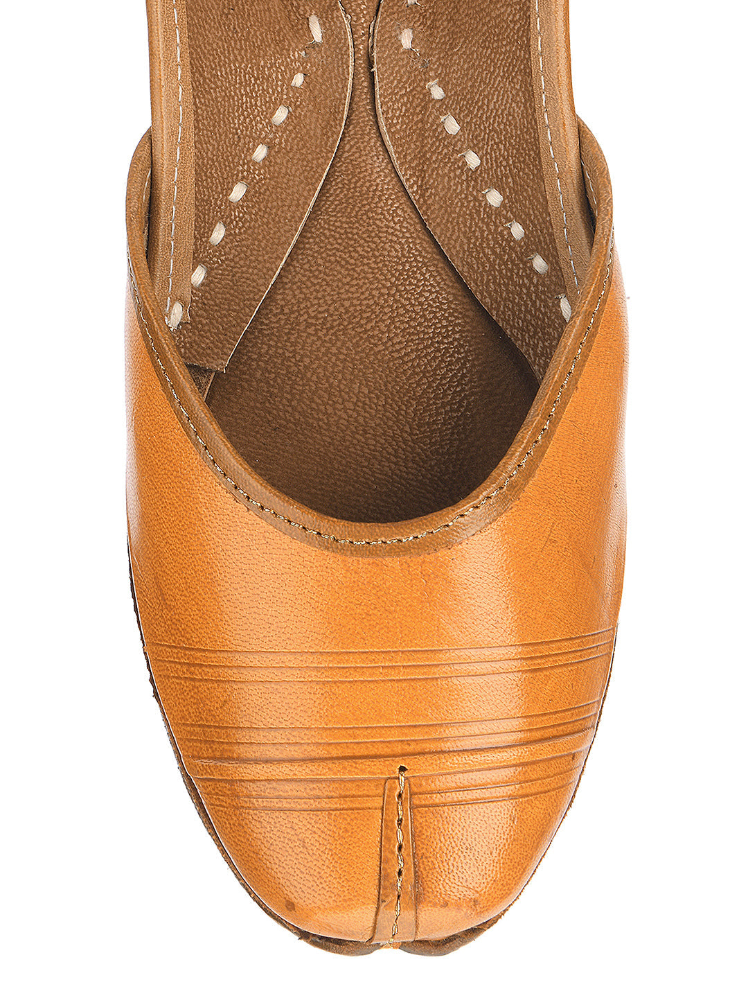 Desi Colour Women Indian Ethnic Footwear-Tan Leather Basic | Grocsy