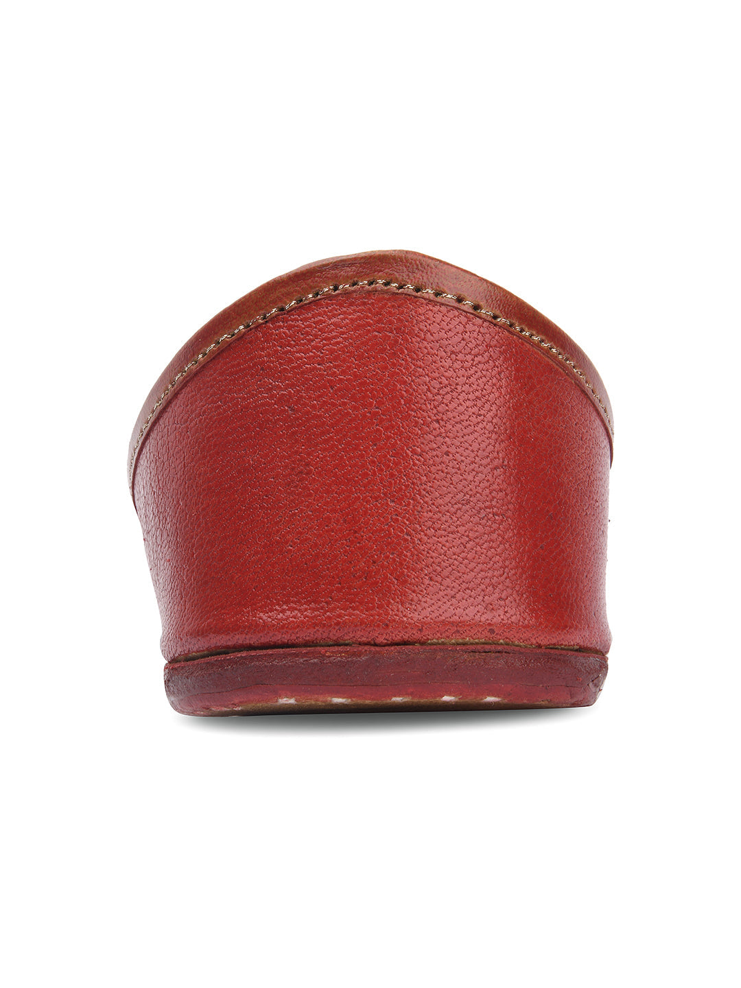 Desi Colour Women Indian Ethnic Footwear-Red Leather Zari | Grocsy