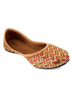 Desi Colour Women Indian Ethnic Footwear-Maroon Zigzag | Grocsy