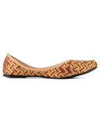 Desi Colour Women Indian Ethnic Footwear-Maroon Zigzag | Grocsy