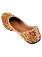 Desi Colour Women Indian Ethnic Footwear-Maroon Zigzag | Grocsy