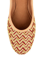 Desi Colour Women Indian Ethnic Footwear-Maroon Zigzag | Grocsy