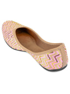 Desi Colour Women Indian Ethnic Footwear-Baby Pink Zigzag | Grocsy