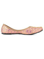 Desi Colour Women Indian Ethnic Footwear-Baby Pink Zigzag | Grocsy