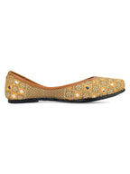 Desi Colour Women Indian Ethnic Footwear-Mini Mirror Emb- Gold | Grocsy