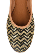 Desi Colour Women Indian Ethnic Footwear-Black Chevron | Grocsy