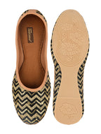 Desi Colour Women Indian Ethnic Footwear-Black Chevron | Grocsy