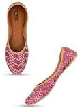 Desi Colour Women Indian Ethnic Footwear-Pink Chevron | Grocsy