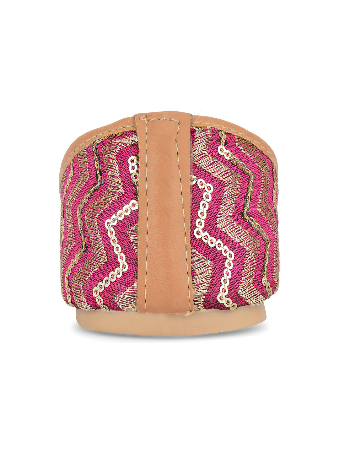 Desi Colour Women Indian Ethnic Footwear-Pink Chevron | Grocsy