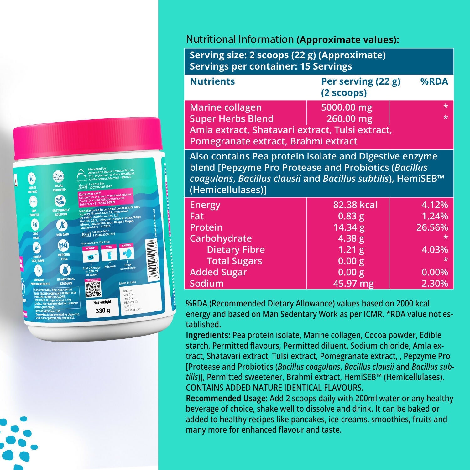 Chicnutrix Korean Wrinkle Reduction Routine Combo - Daily Collagen + Reverse Anti-aging Serum | Grocsy
