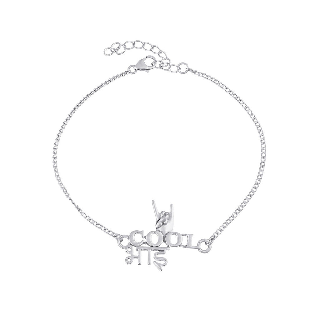 trueBrowns X Voylla 925 Sterling Silver Precious Cool Bhai Bracelet Rakhi | Grocsy
