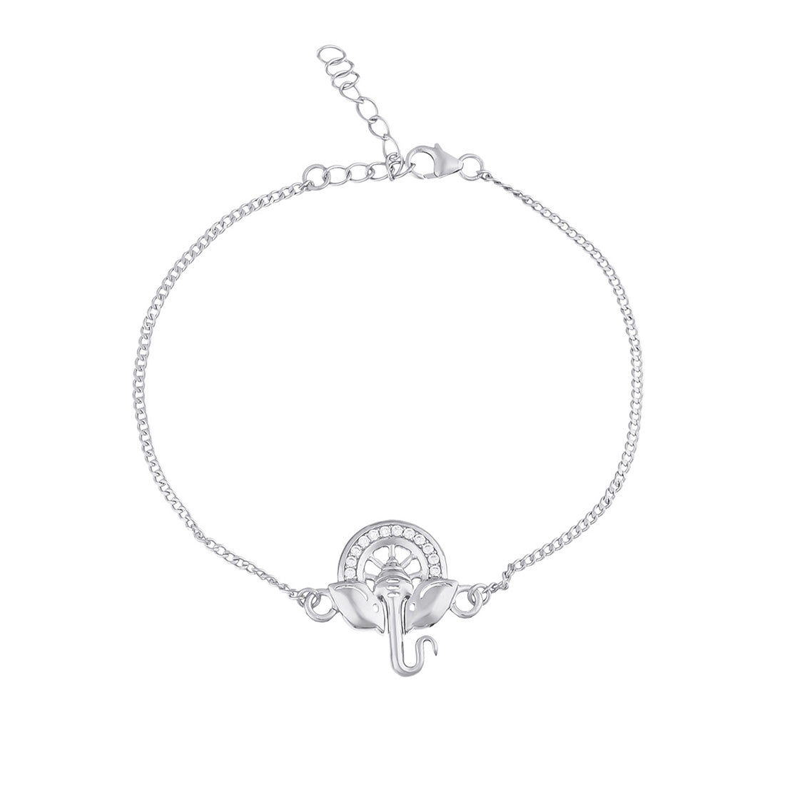 trueBrowns 925 Sterling Silver Auspicious Ganpati Bracelet Style Rakhi | Grocsy