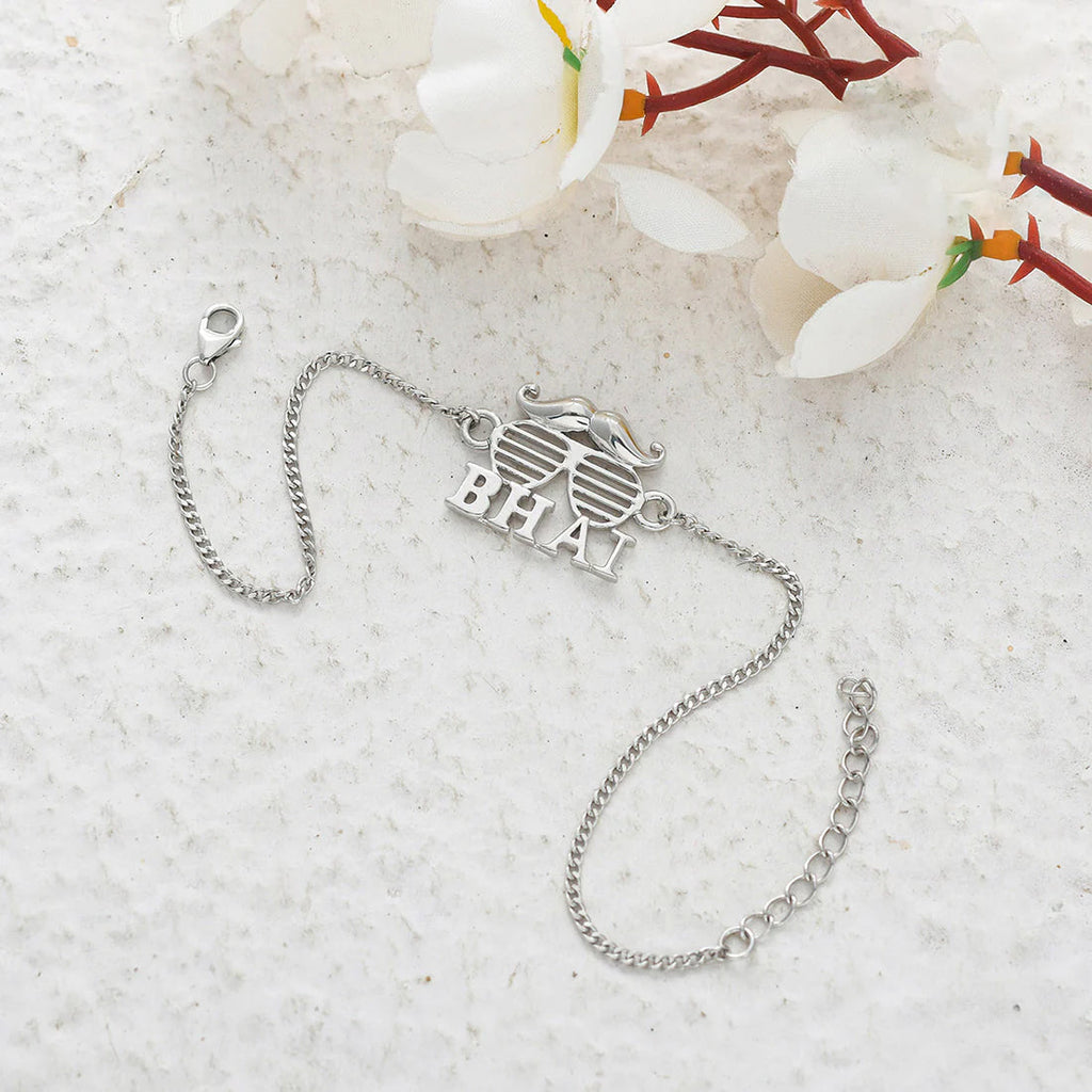 trueBrowns 925 Sterling Silver Precious BHAI Bracelet Rakhi | Grocsy