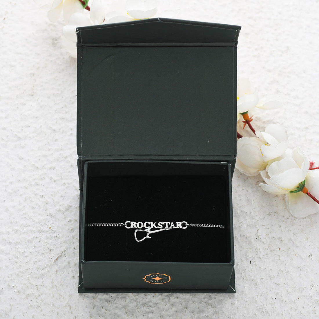 trueBrowns 925 Sterling Silver Precious ROCKSTAR Bracelet Rakhi | Grocsy