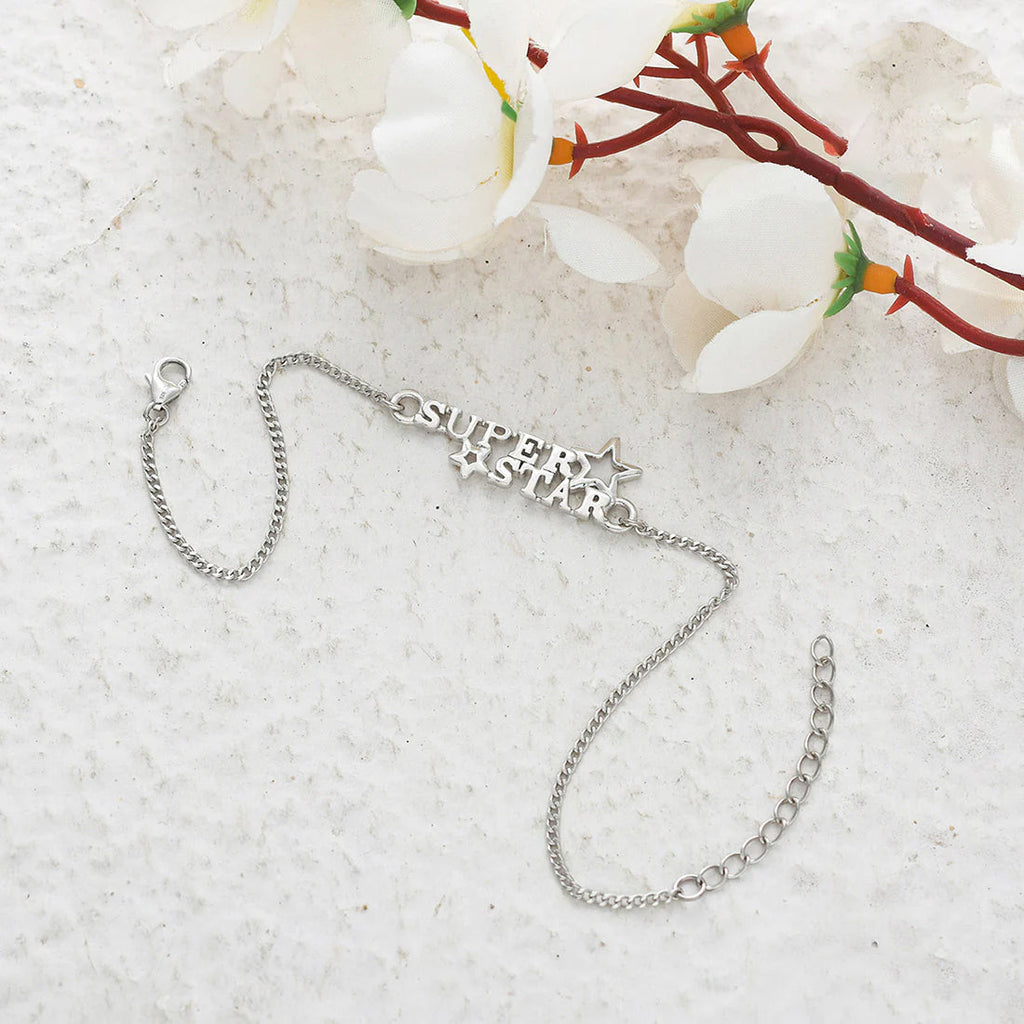 trueBrowns 925 Sterling Silver Precious SUPERSTAR Bracelet Rakhi | Grocsy