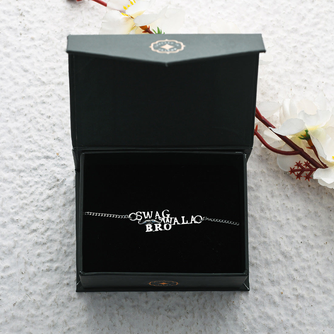 trueBrowns 925 Sterling Silver Precious Swag Wala Bro Bracelet Rakhi | Grocsy