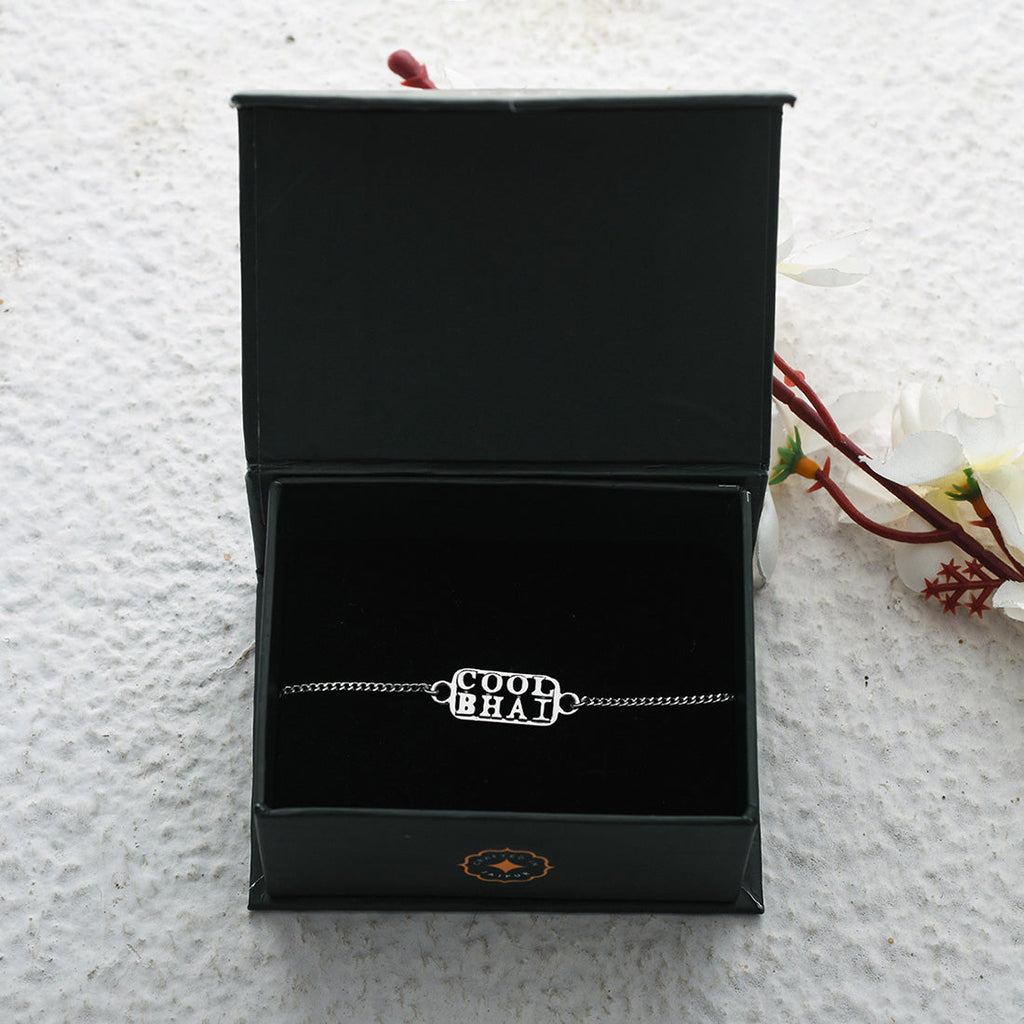 trueBrowns 925 Sterling Silver Precious Cool Bhai Bracelet Rakhi | Grocsy