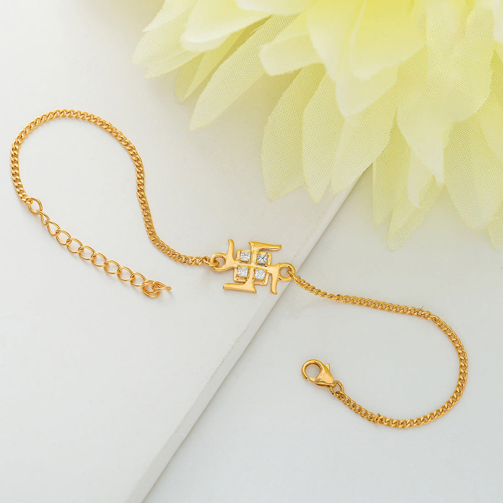 trueBrowns 925 Sterling Silver Swastik Bracelet Style Bracelet Rakhi | Grocsy