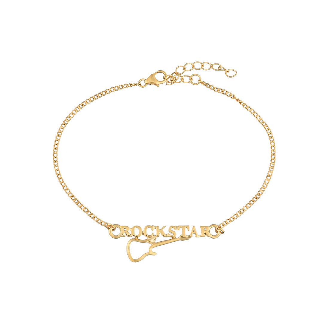 trueBrowns 925 Sterling Silver Rockstar Gold-Polished Gold Micron Plated Bracelet Rakhi | Grocsy