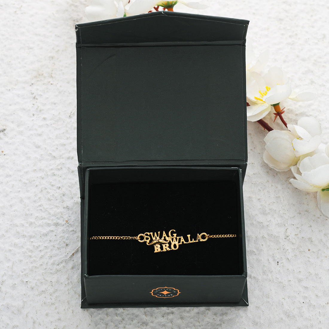trueBrowns 925 Sterling Silver Gold-Polished Gold Micron Plated Swag Bracelet Rakhi | Grocsy