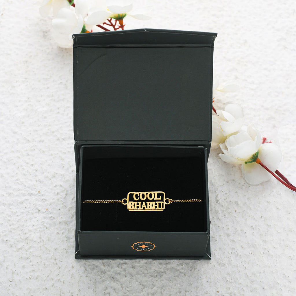 trueBrowns 925 Sterling Silver Gold-Polished Gold Micron Plated Cool Bhabhi Rakhi | Grocsy