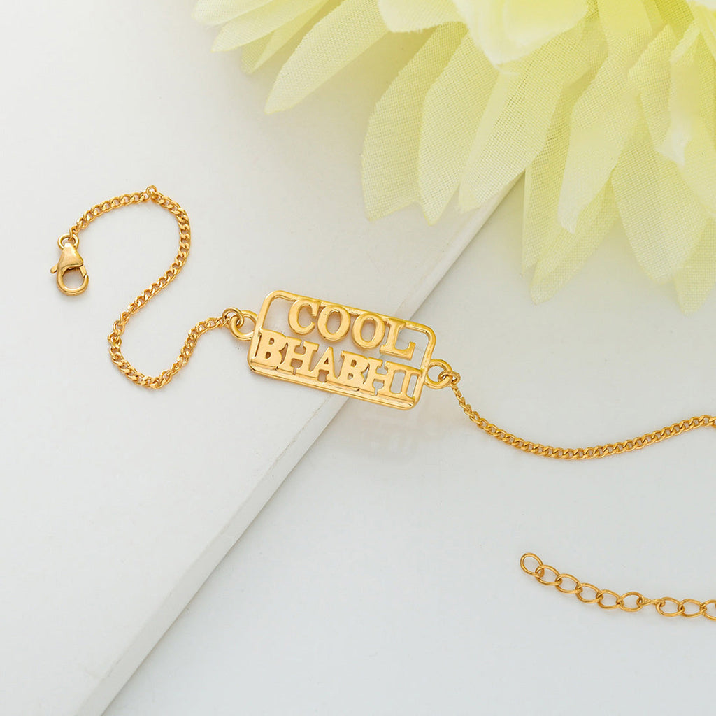 trueBrowns 925 Sterling Silver Gold-Polished Gold Micron Plated Cool Bhabhi Rakhi | Grocsy