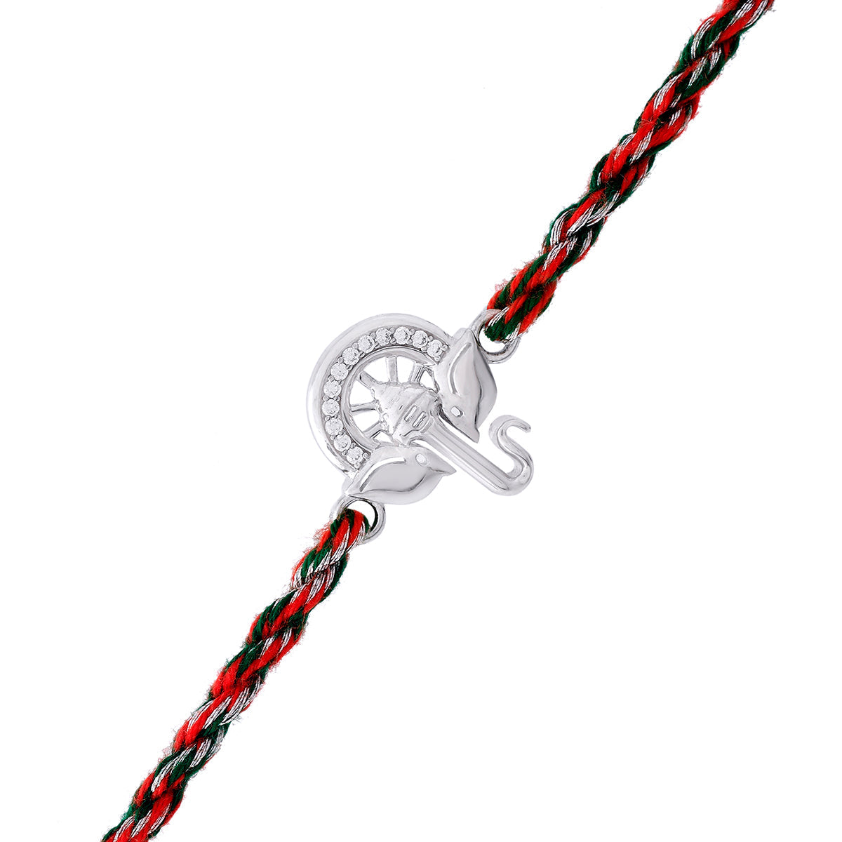 trueBrowns 925 Sterling Silver Auspicious Ganpati Thread Style Rakhi | Grocsy