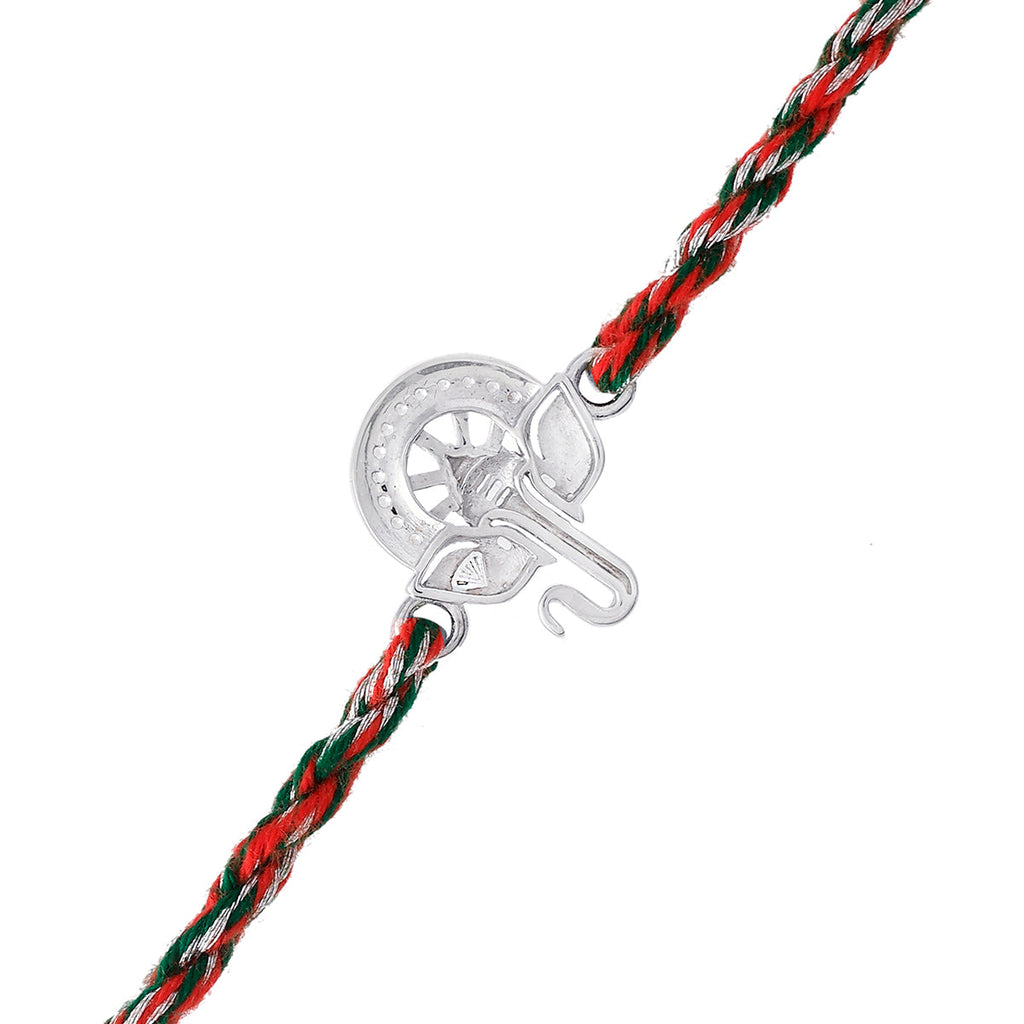 trueBrowns 925 Sterling Silver Auspicious Ganpati Thread Style Rakhi | Grocsy