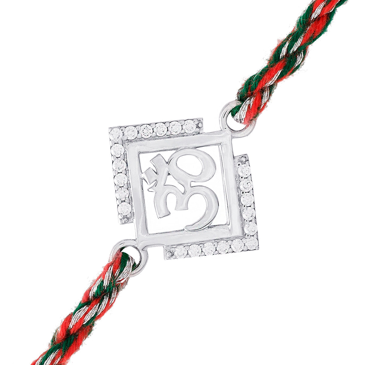 trueBrowns 925 Sterling Silver Precious Om Thread Rakhi | Grocsy