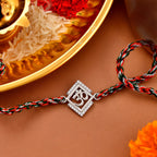 trueBrowns 925 Sterling Silver Precious Om Thread Rakhi | Grocsy