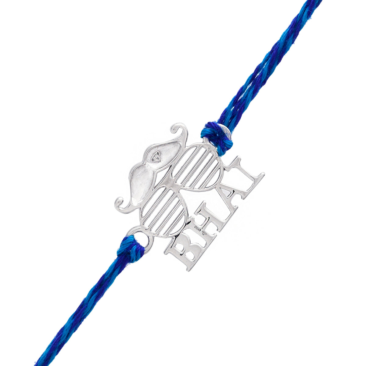 trueBrowns 925 Sterling Silver Precious Bhai Thread Rakhi | Grocsy