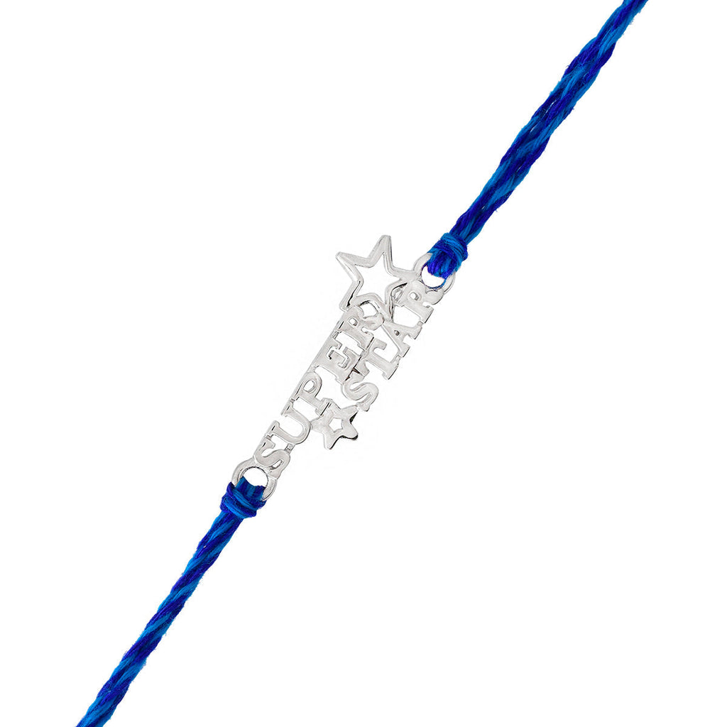 trueBrowns 925 Sterling Silver Precious Superstar Thread Rakhi | Grocsy
