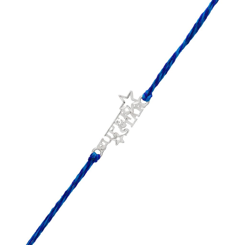 trueBrowns 925 Sterling Silver Precious Superstar Thread Rakhi | Grocsy