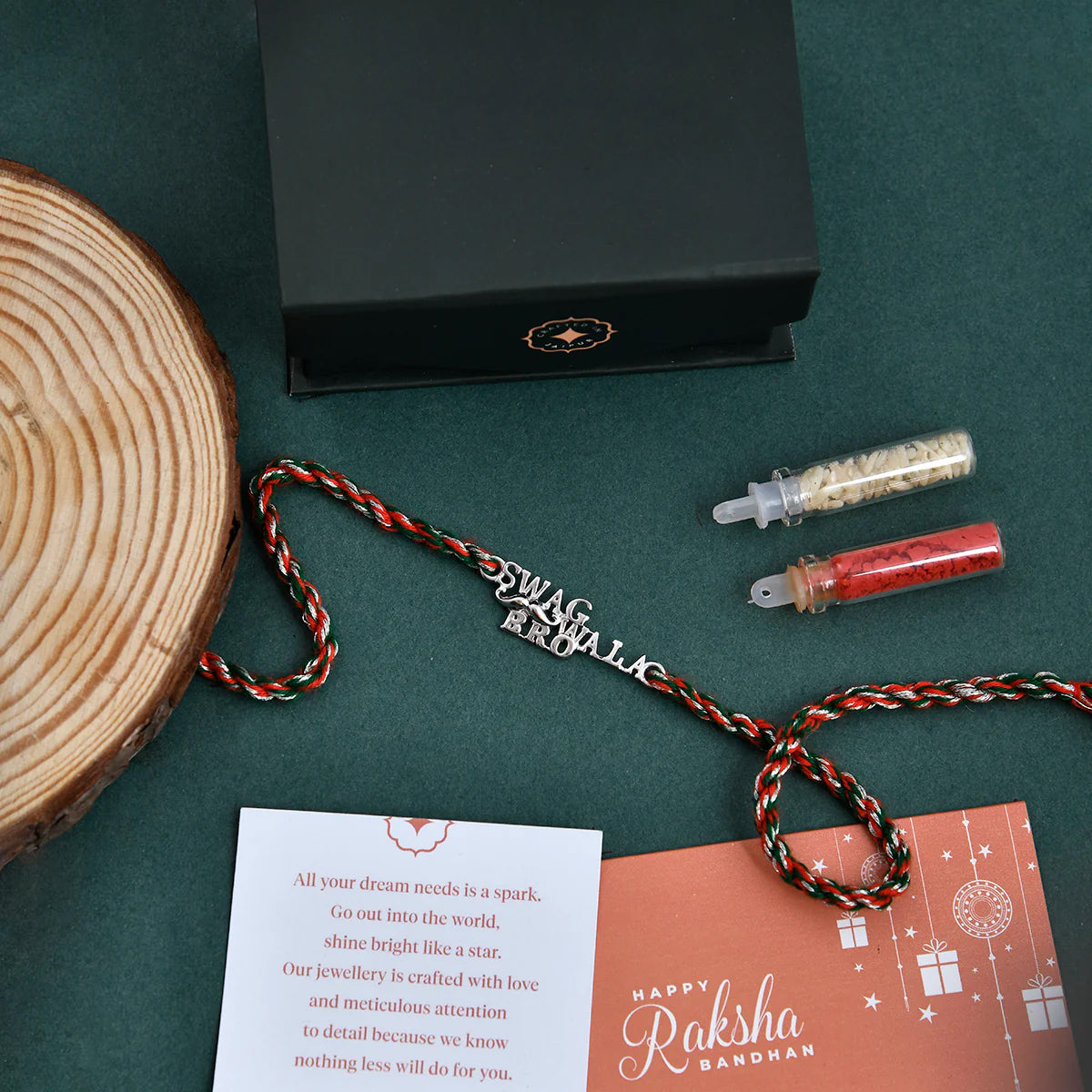 trueBrowns X Voylla 925 Sterling Silver Precious Swag Wala Bro Thread Rakhi | Grocsy