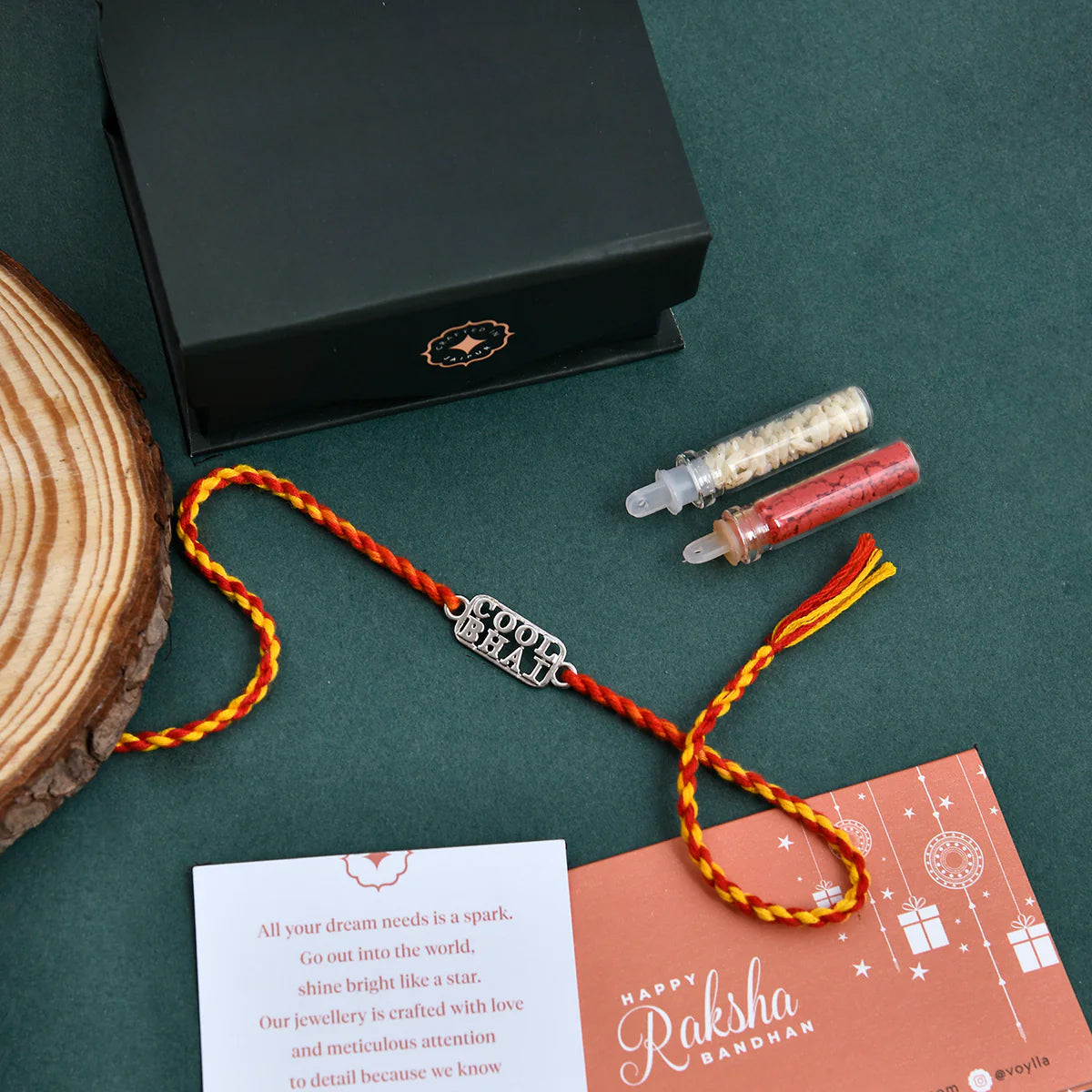trueBrowns 925 Sterling Silver Precious Cool Bhai Thread Rakhi | Grocsy
