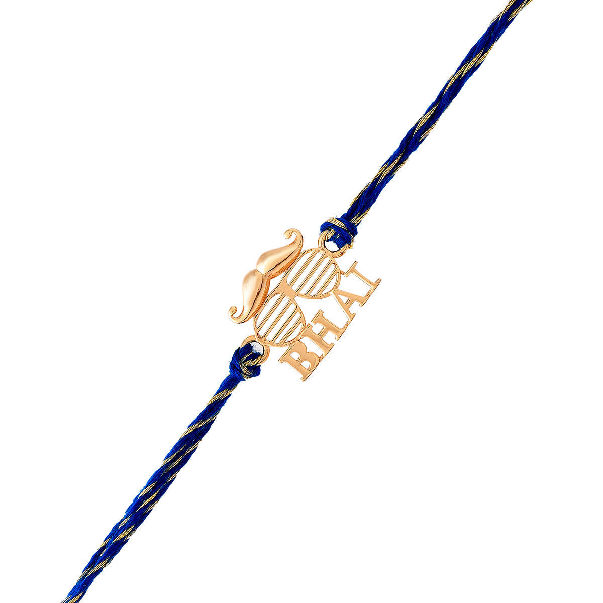 trueBrowns X Voylla 925 Sterling Silver Gold-Polished Gold Micron Plated Bhai Thread Rakhi | Grocsy