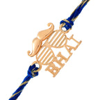 trueBrowns X Voylla 925 Sterling Silver Gold-Polished Gold Micron Plated Bhai Thread Rakhi | Grocsy