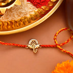 trueBrowns X Voylla 925 Sterling Silver Ganesha Gold-Polished Gold Micron Plated Thread Rakhi | Grocsy