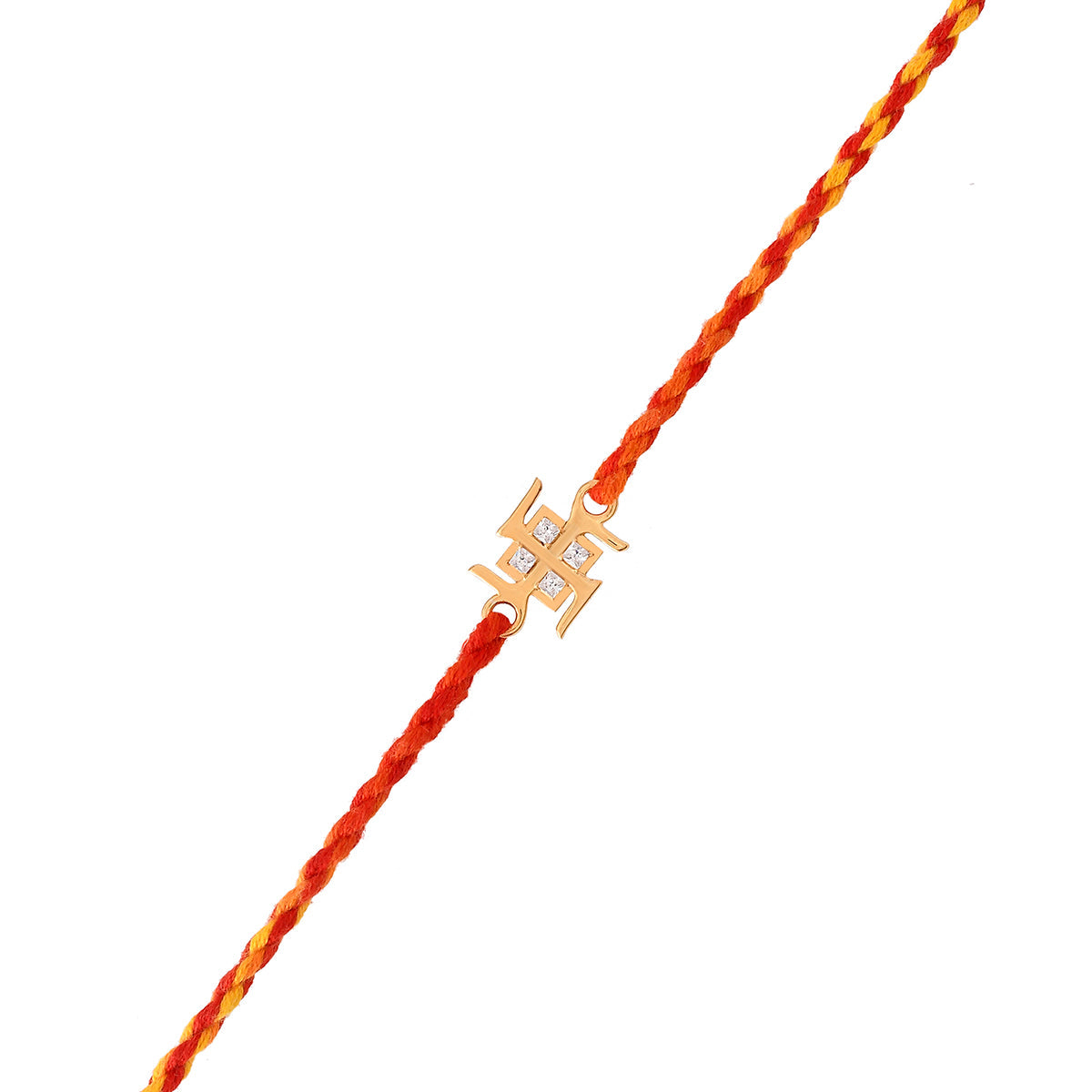 trueBrowns 925 Sterling Silver Swastik Gold-Polished Gold Micron Plated Thread Rakhi | Grocsy