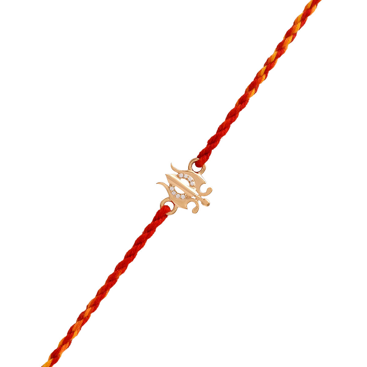 trueBrowns 925 Sterling Silver Gold-Polished Gold Micron Plated Trishul Thread Rakhi | Grocsy