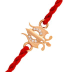 trueBrowns 925 Sterling Silver Gold-Polished Gold Micron Plated Trishul Thread Rakhi | Grocsy