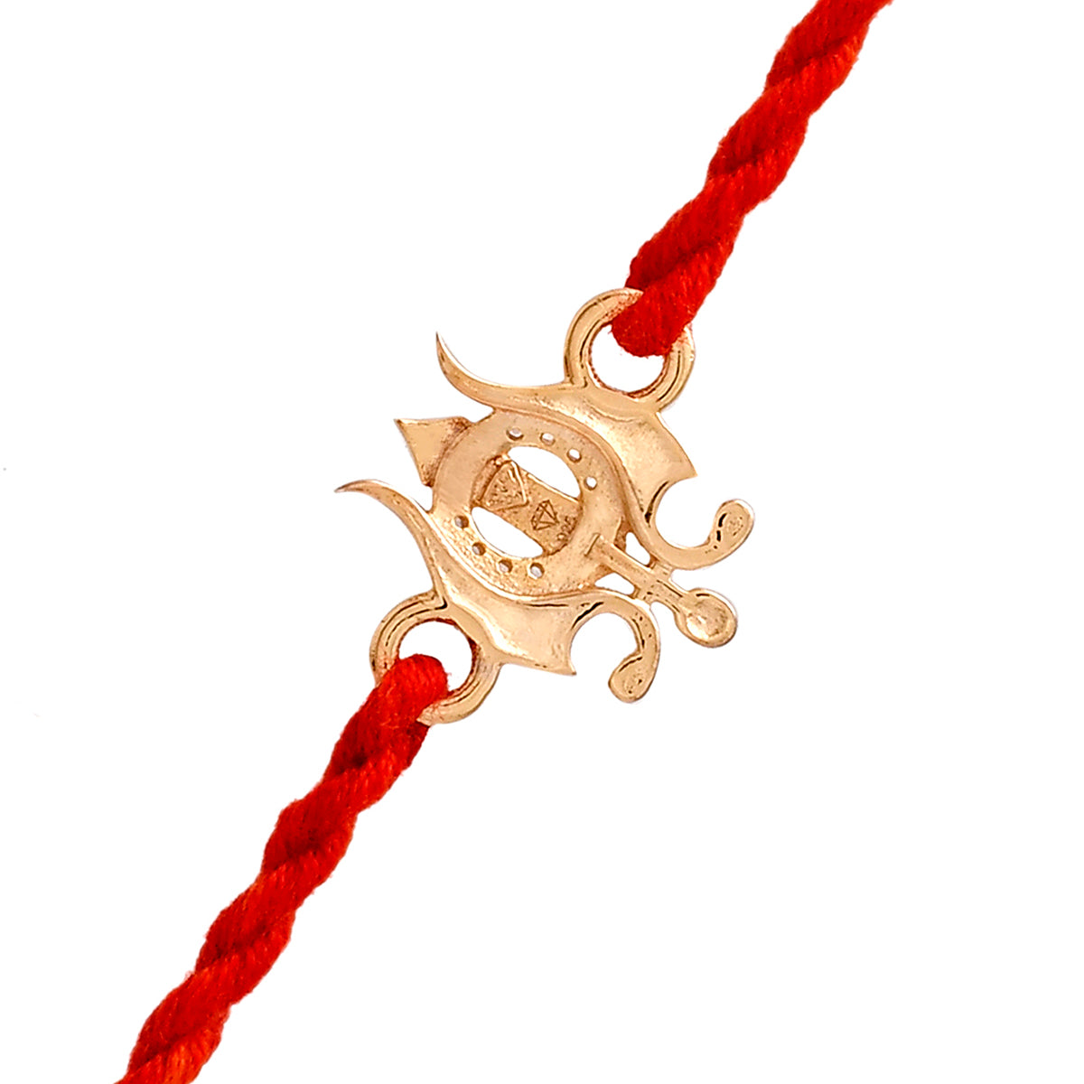 trueBrowns 925 Sterling Silver Gold-Polished Gold Micron Plated Trishul Thread Rakhi | Grocsy