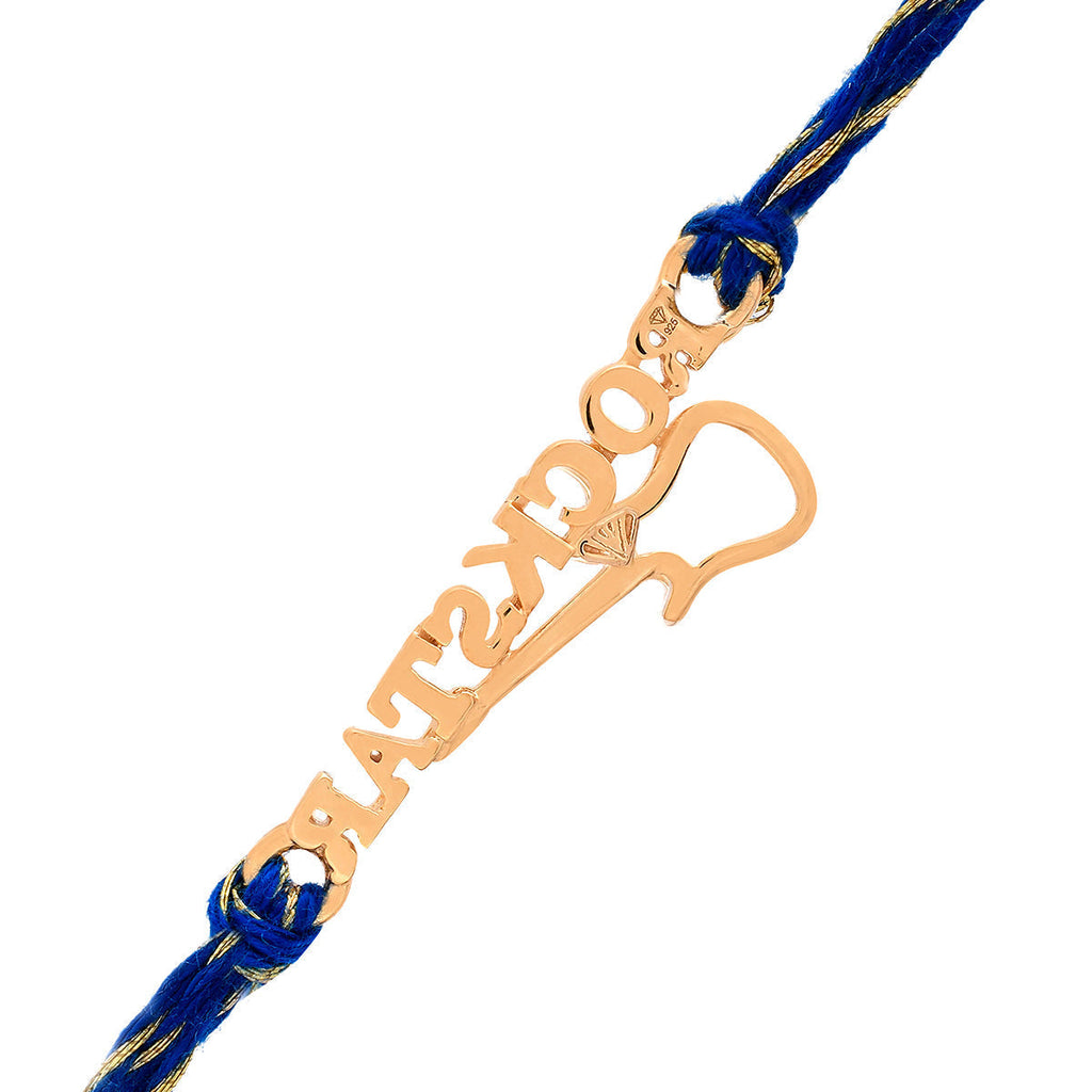 trueBrowns 925 Sterling Silver Rockstar Gold-Polished Gold Micron Plated Thread Rakhi | Grocsy