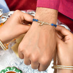 trueBrowns 925 Sterling Silver Rockstar Gold-Polished Gold Micron Plated Thread Rakhi | Grocsy