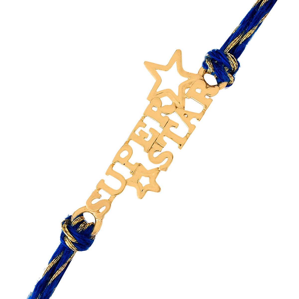 trueBrowns 925 Sterling Silver Gold-Polished Gold Micron Plated Superstar Thread Rakhi | Grocsy