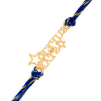 trueBrowns 925 Sterling Silver Gold-Polished Gold Micron Plated Superstar Thread Rakhi | Grocsy