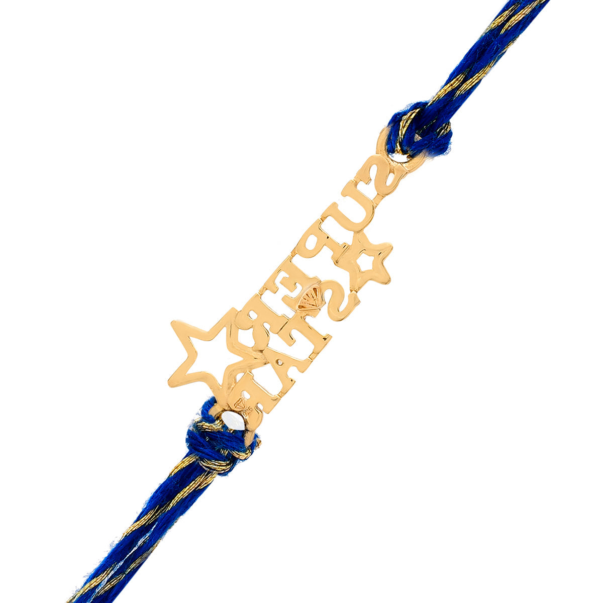 trueBrowns 925 Sterling Silver Gold-Polished Gold Micron Plated Superstar Thread Rakhi | Grocsy