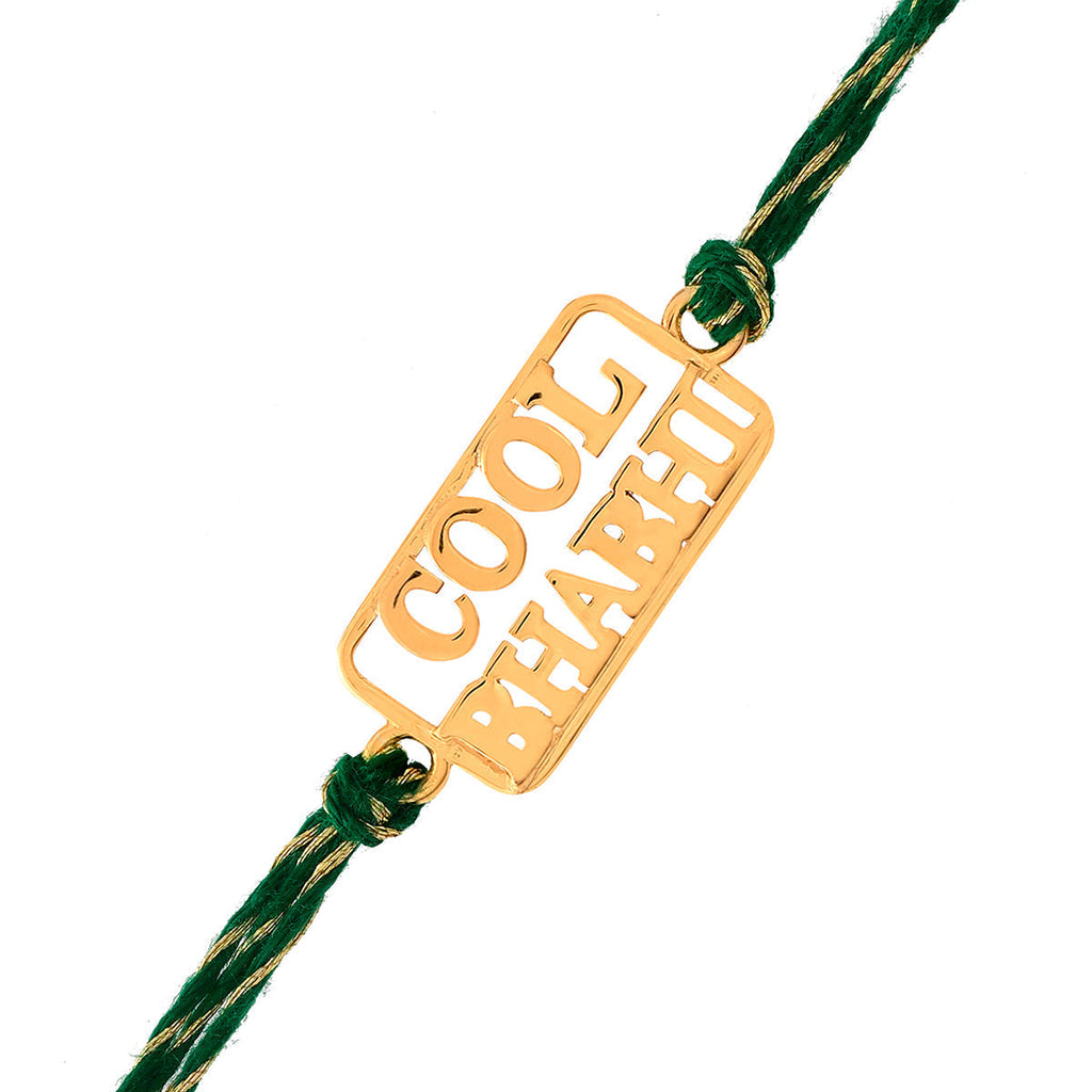 trueBrowns 925 Sterling Silver Cool Bhabhi Gold-Polished Gold Micron Plated Thread Rakhi | Grocsy